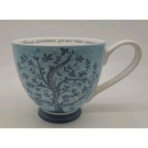 Portobello By Inspire Pedestal 14oz Coffee Mug Family Tree Light Blue